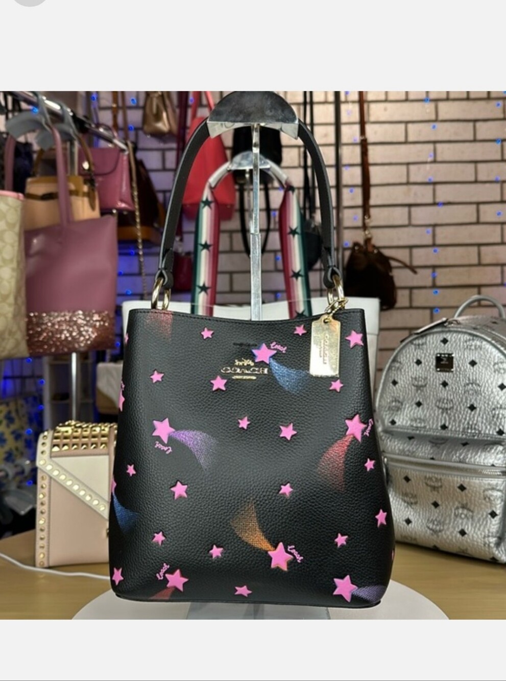 COACH Small Town Bucket Bag W/ Disco Star Print... New - Picture 3 of 9